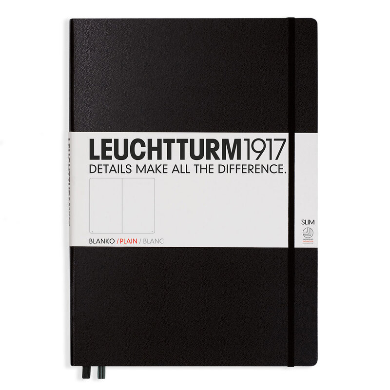 Anteckningsbok Leuchtturm1917 A4 Slim Olinjerad Black