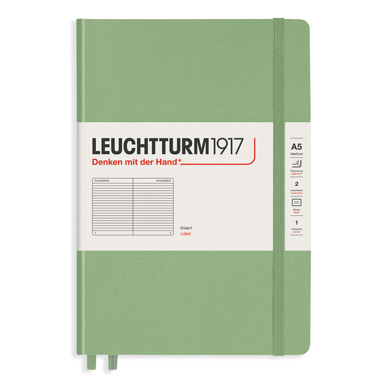 Leuchtturm 1971  NOTEBOOK A5 Hard Ruled Muted Sage