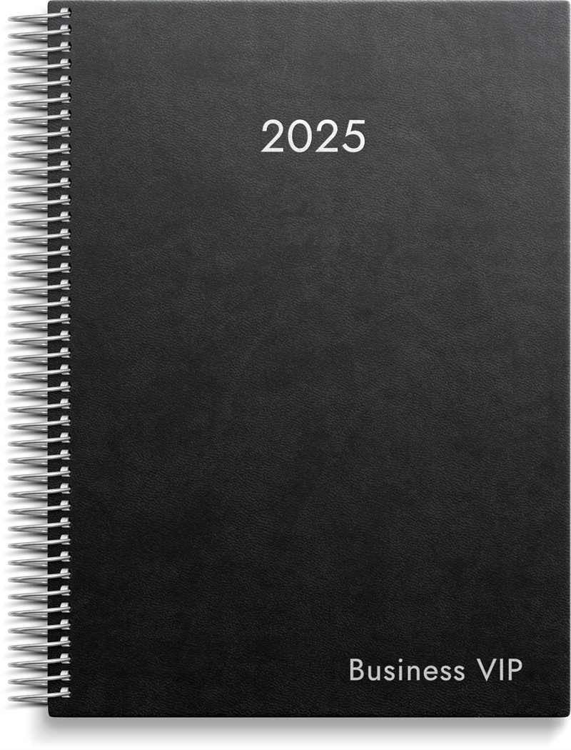 Kalender 2025 Business VIP svart konstläder