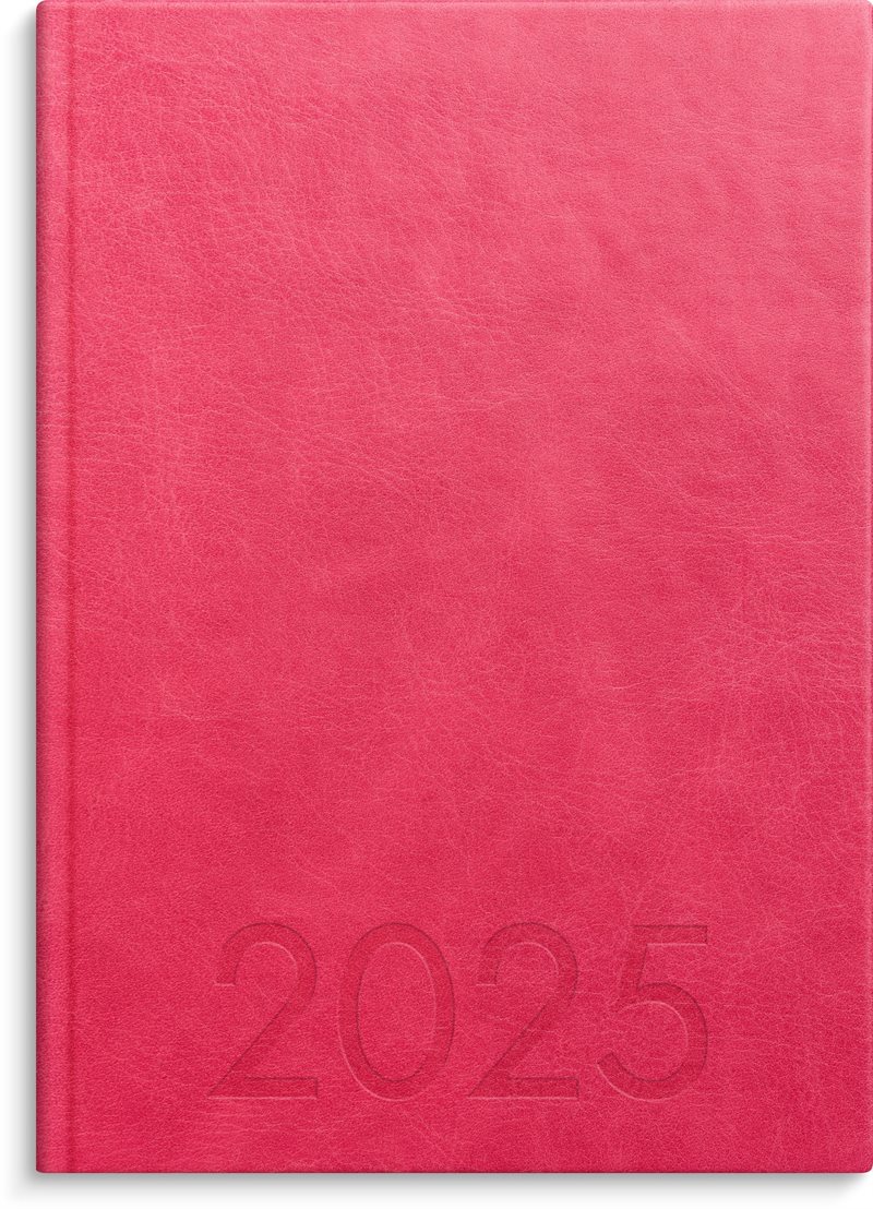 Kalender 2025 Weekly A5 rosa konstläder