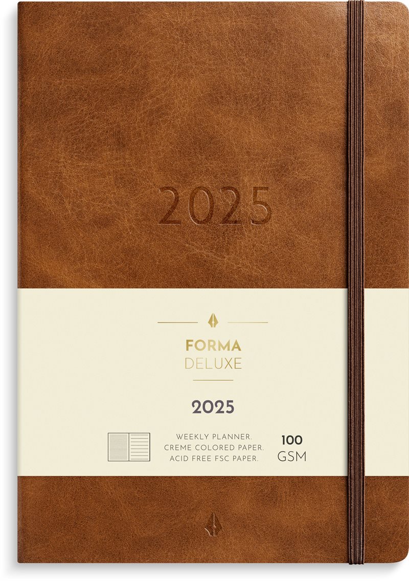 Kalender 2025 Stor Veckokalender Forma Deluxe brun